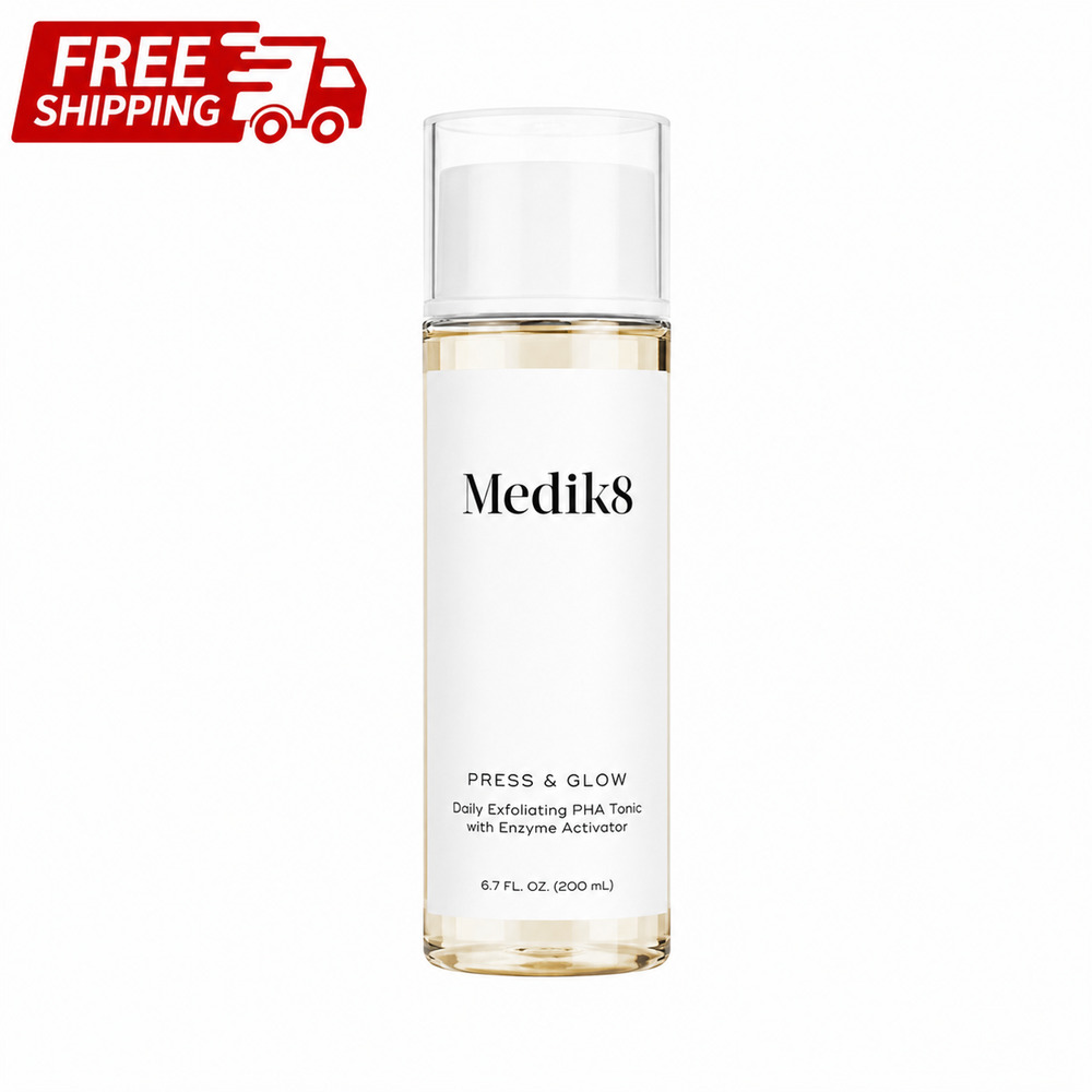 Medik8 Press & Glow Daily Exfoliating PHA Tonic 6.7 fl oz / 200 mL New